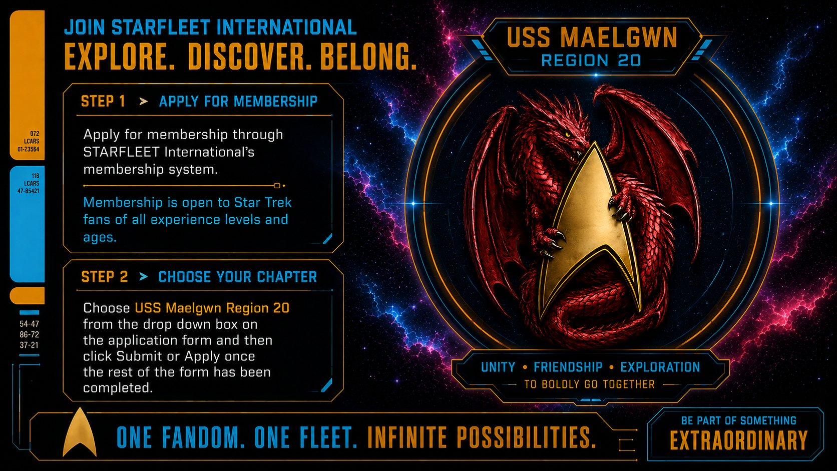 How to join Starfleet International and choose USS Maelgwn Region 20